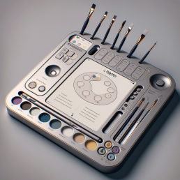 Product Idea: The iPalette - A Revolutionary Watercoloring Station Style: Minimalist Elegance The design should draw on the sleek elegance and functionality of Apple products, while considering the needs of an artist. Purity of form and simplicity of use are key. The design should be geometric and streamlined, but also tactile and inviting, much like the work of Isao Hosoe. Brand: Apple Apple's design philosophy aligns perfectly with the vision for the iPalette. Known for their innovative, minimalistic design, and user-friendly interface, this product could be a new venture into the creative world for the brand. Inspirational Designer: Isao Hosoe Hosoe's work combines functional engineering with playful, user-friendly design. This approach can inspire the design of the iPalette, making it a highly practical tool for artists while also being a stunning piece of design. Function: The iPalette will be a multi-functional watercoloring workstation. It includes a palette for mixing colors, a water tank for washing brushes, compartments for storing paints and brushes, and a flat, lighted surface for painting. It can also connect to digital devices via Bluetooth for digital sketching and painting. Size: The size should be compact and portable, similar to a laptop or a tablet, so artists can carry it anywhere. Color: The iPalette should come in a range of Apple's signature colors such as Space Gray, Silver, and Gold. The surface for mixing colors should be white to allow accurate color perception. Unique Features: The iPalette will have touch-sensitive controls for adjusting the brightness of the lighted surface, and other settings. The water tank will have an automatic cleaning feature, and the compartments for paints and brushes will be detachable for easy cleaning. Additionally, the device can connect to an accompanying app that provides color-mixing tutorials and other useful features for artists.