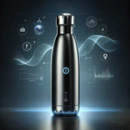 Style: Minimalist and sleek Brand: AquaTech Inspirational designer: Jony Ive Description: The smart water bottle by AquaTech is a modern and elegant accessory designed to seamlessly integrate into your active lifestyle. Featuring a minimalist design with a stainless steel body and a matte black finish, this smart water bottle is as stylish as it is functional. The bottle is equipped with smart technology that tracks your daily water intake and reminds you to stay hydrated throughout the day. It has a built-in LED display that shows the water level and a touch-sensitive button to activate the reminder function. The size of the water bottle is perfect for on-the-go use, fitting easily in most car cup holders and gym bags. The color scheme of matte black with subtle silver accents gives it a sophisticated look, making it a stylish companion for your workouts or daily activities. Unique features: Smart technology for tracking water intake LED display for water level Reminder function to stay hydrated Touch-sensitive button for easy operation Stainless steel body for durability and sleek look