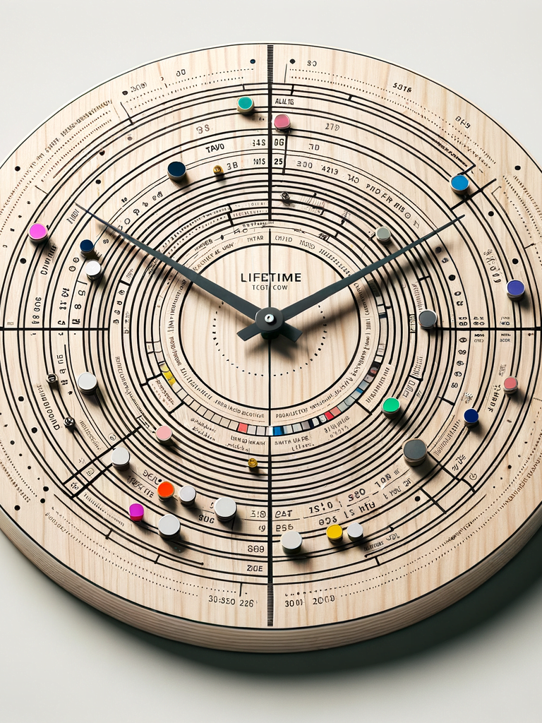 Product Concept: The LifeTime Clock Style: Minimalist & Modern Brand: Muji Inspirational Designer: Jasper Morrison The LifeTime Clock is an innovative and meaningful concept that helps users track and visualize the significant moments of their life. It's a physical product that merges traditional values with modern design aesthetics. It's a circular clock, around 12 inches in diameter, made from a combination of light-colored natural wood and matte white metal. The clock is divided into a series of concentric circles, each representing a different scale of time - hours, days, months, and years. The digits and markings on the clock are engraved into the wood, giving it a clean, minimalist look. The clock hands are thin and elongated, made from a matte black metal to contrast with the lighter background. Unique to this design, users can capture special moments in time with personalized markers. These markers could be small, colored metal clips that can be placed on the clock's face, marking the time and date of a significant event. A birth, a graduation, a marriage - each creating a colorful, meaningful addition to the clock's face. This concept is inspired by Jasper Morrison's minimalist yet functional design ethos. For the brand, Muji is chosen for its commitment to simplicity and emphasis on materials' natural texture, which perfectly aligns with the design spirit of this product. This clock is not just a time-telling device, but a canvas to paint the story of one's life. And, it would provide a unique and engaging challenge for sketching abilities, given its intricate details and blend of materials.